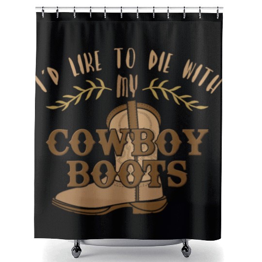 Cowboy Barn Bull Rider Rodeo Country Western Gift Shower Curtains