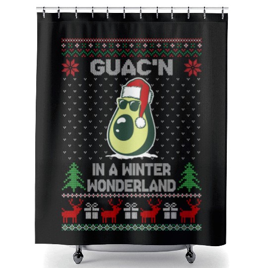 Guac'n In A Winter Wonderland Funny Christmas Shower Curtains