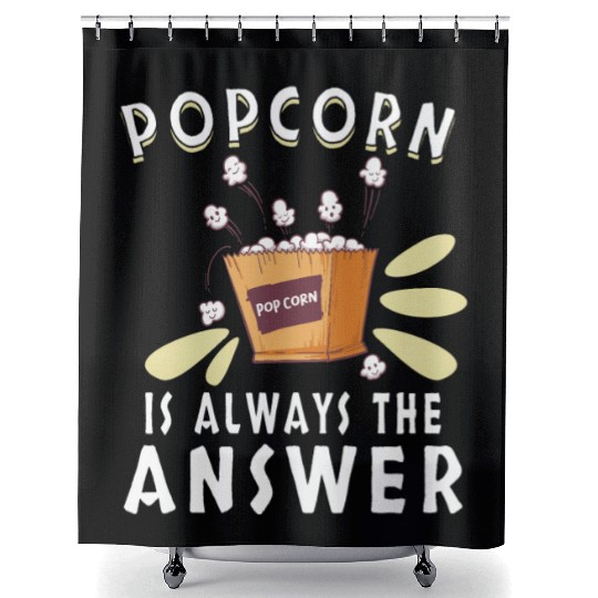 Movie Watching Cinema Popcorn Binge Watching Shower Curtains