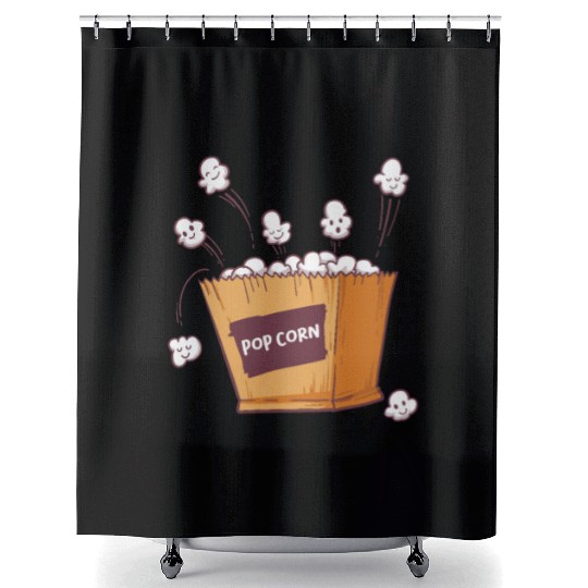 Movie Watching Cinema Popcorn Binge Watching Shower Curtains