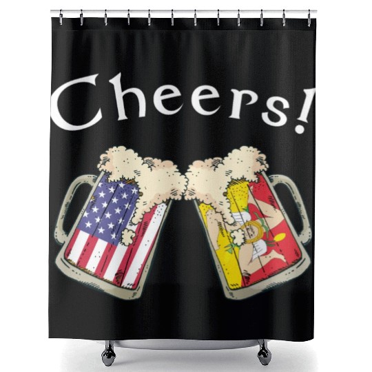 Sicilian American Grown Country Cheers Beer Drink Shower Curtains