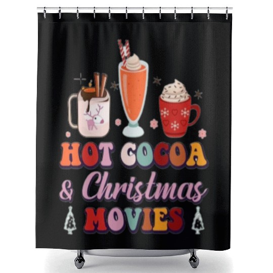 Hot cocoa and Christmas movies. Shower Curtains