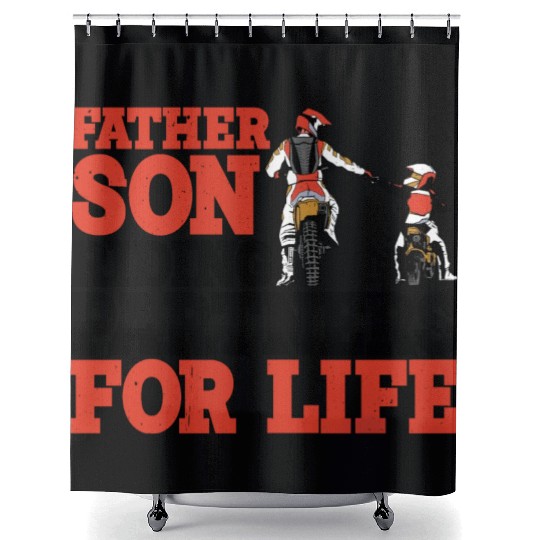 Father Son, Riding Partners For Life 3 Shower Curtains