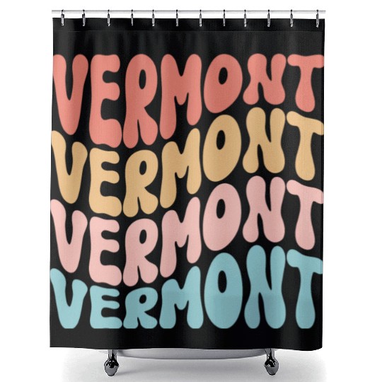 Retro Vermont Use State Shower Curtains