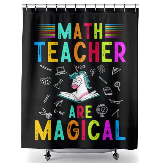 Math Teacher Unicorn Shower Curtains