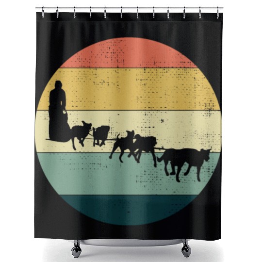 Husky Sledding Sled Dog Racing Alaskan Racers Shower Curtains