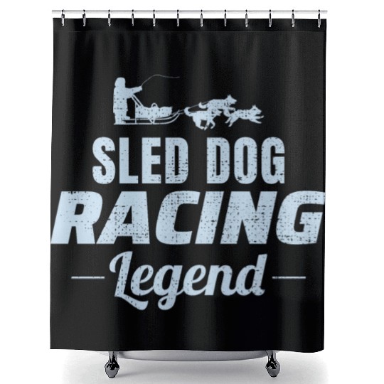 Husky Sledding Sled Dog Racing Alaskan Racers Shower Curtains