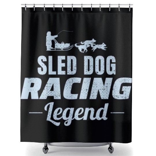 Husky Sledding Sled Dog Racing Alaskan Racers Shower Curtains