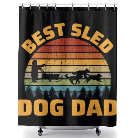 Husky Sledding Sled Dog Racing Alaskan Racers Shower Curtains