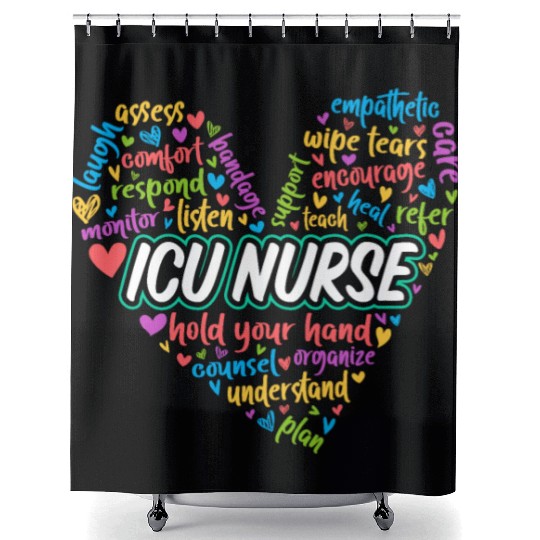 ICU Nurse Heart Shower Curtains