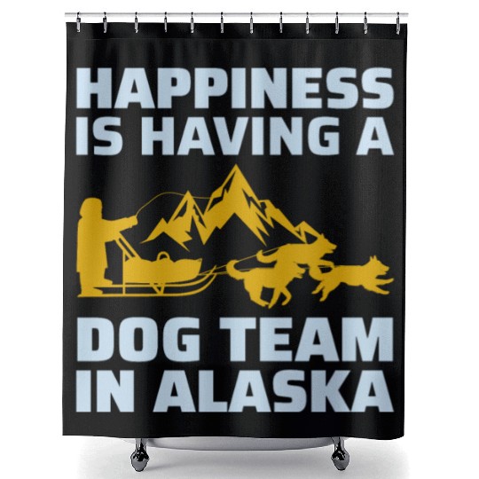 Husky Sledding Sled Dog Racing Alaskan Racers Shower Curtains