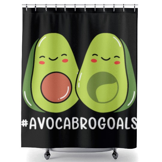 Sibling Big Brother Avocado Goals Hilarious Puns Shower Curtains
