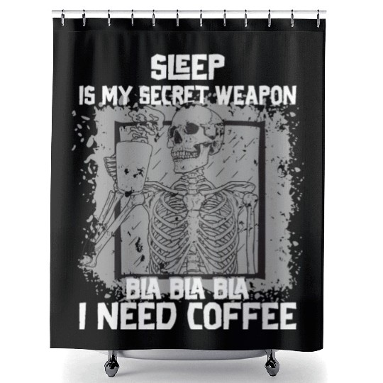 Skeleton Drinking Coffee Medical Student Shower Curtains