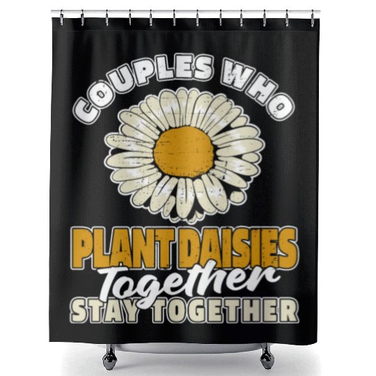 Daisy Gardening Couple Shower Curtains
