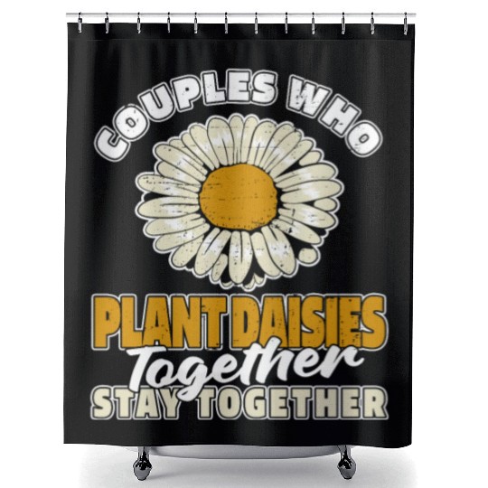 Daisy Gardening Couple Shower Curtains