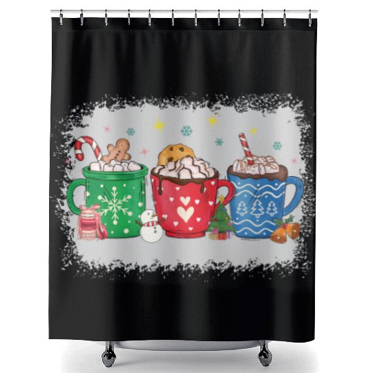Christmas Hot Chocolate Peppermint Mocha Shower Curtains