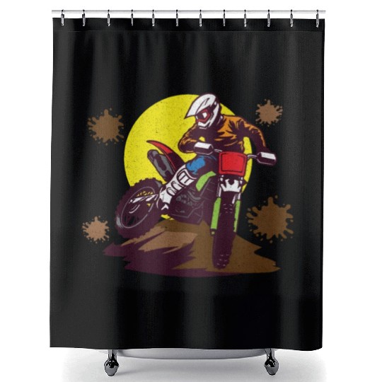 Dirt Bike Dirt Bike Riding Motocross Dirt Biking Shower Curtains