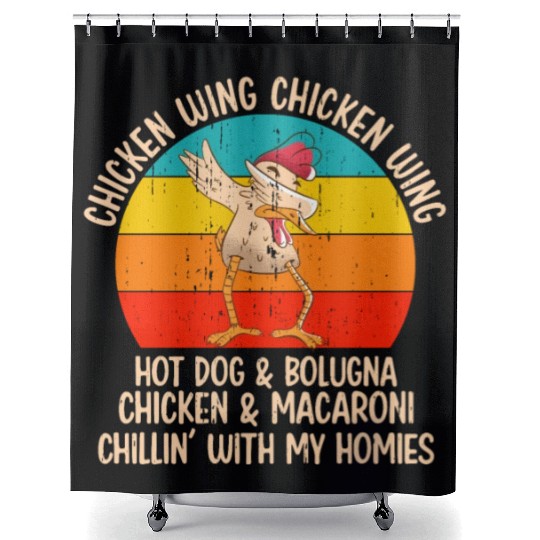 Chicken Wing Hot Dog Shower Curtains