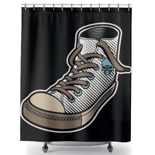 Old school Sneaker Shower Curtains