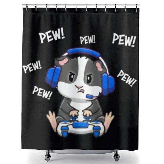Black and White Guinea Pig Shower Curtains