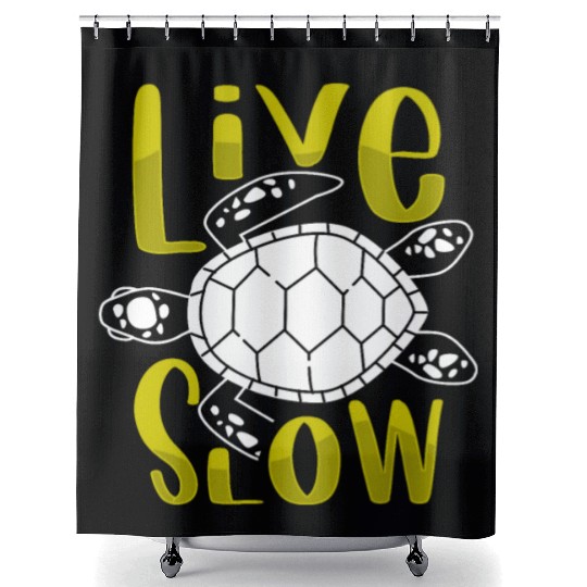 Relax and Live Slow Sea Turtle Beachy Vacation Shower Curtains