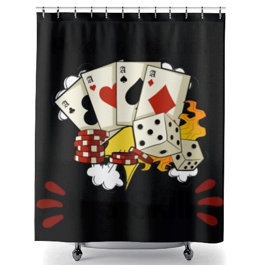 Poker Casino Poker Player Gambling Roulette Gift Shower Curtains