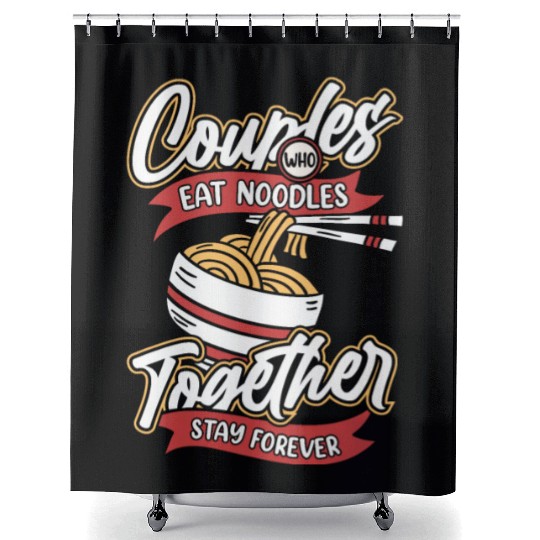 Noodles Couple Shower Curtains