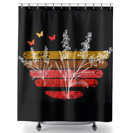 Beautiful flowers and butterflies - cool design Shower Curtains