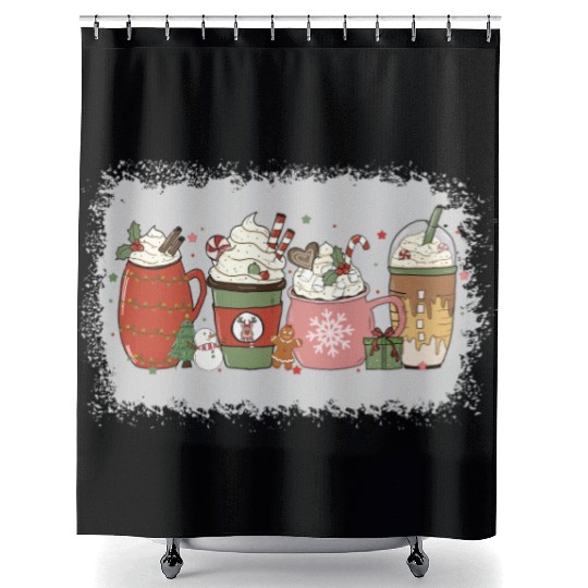 Christmas Hot Chocolate Peppermint Mocha Shower Curtains