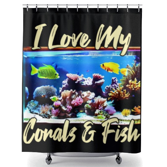 Saltwater aquarium coral fish Shower Curtains
