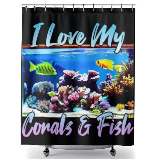 Saltwater aquarium coral fish Shower Curtains