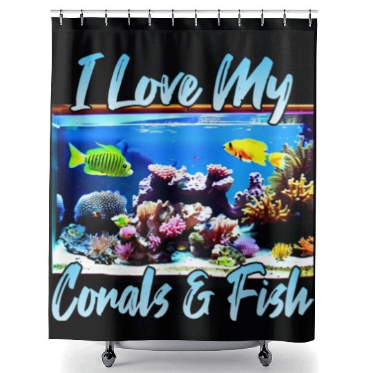 Saltwater aquarium coral fish Shower Curtains