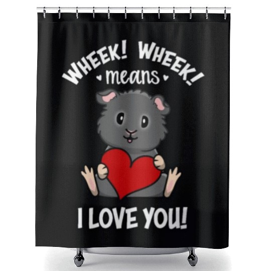 Black Guinea Pig Shower Curtains
