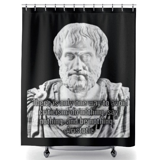 Greek Aristotle's philosophic criticism quote Shower Curtains