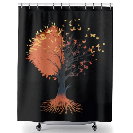 Butterfly Tree Beautiful Animal Butterflies Tree Shower Curtains