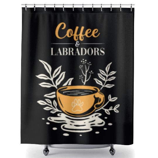 Labrador Retriever Coffee And Labradors Shower Curtains