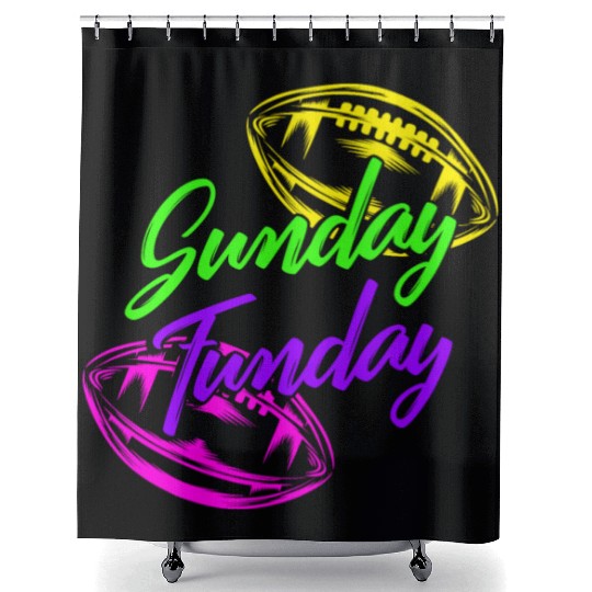Football Shower Curtains, Sunday Fun Day Football Game Day