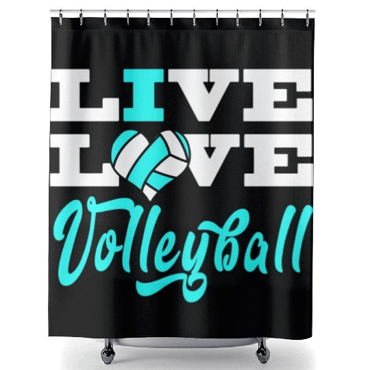 Volleyball Live Love Light Blue For Girlsns Shower Curtains