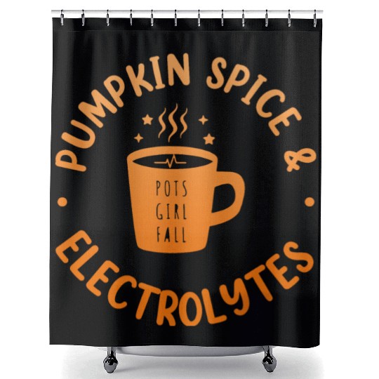 Pumpkin Spice & Electrolytes Funny Shower Curtains