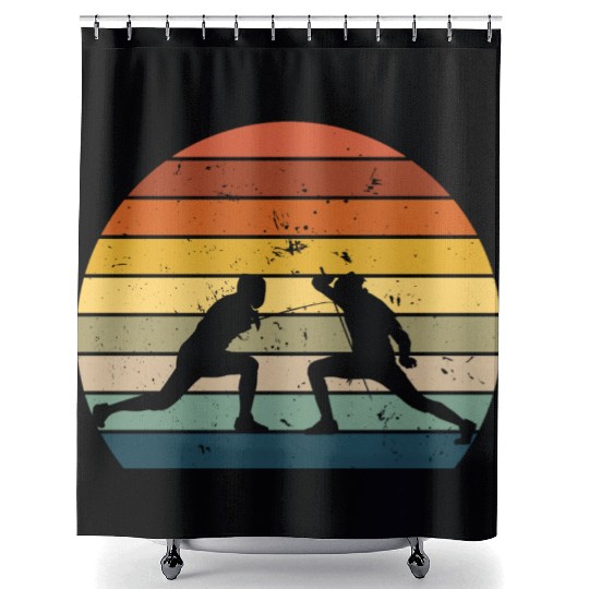 Retro fencing Shower Curtains