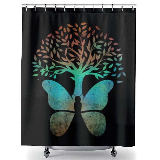 Butterfly Tree Beautiful Animal Butterflies Tree Shower Curtains