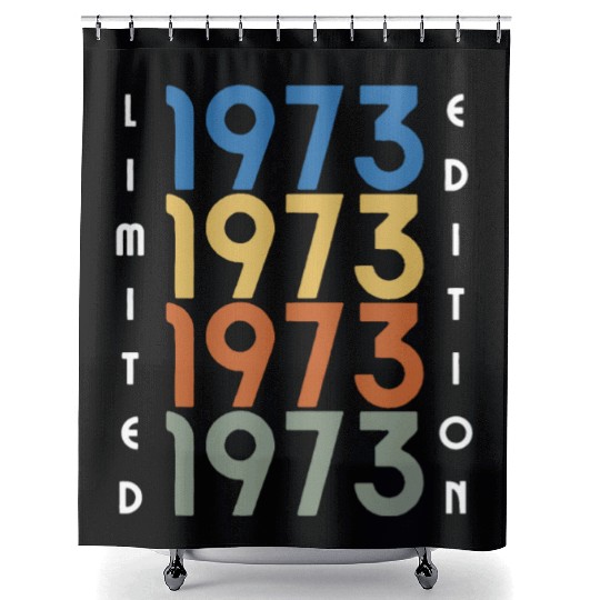 50 Years Vintage 1973 Retro 50th Birthday Shower Curtains