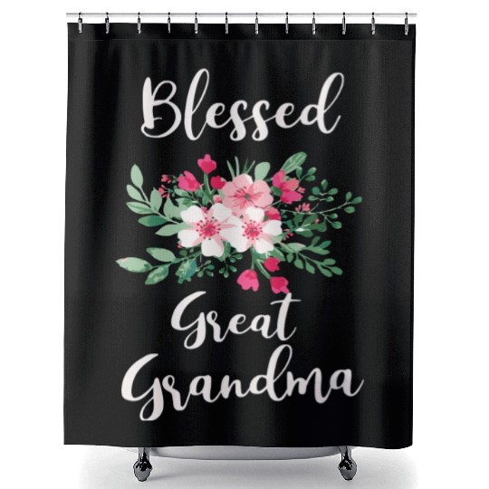 Blessed Great Grandma Flower Bouquet For Grandma Shower Curtains
