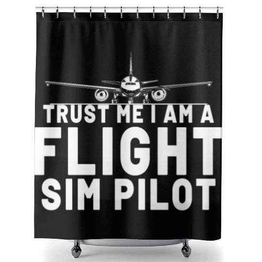 Pilot Aviation Airplane Airline Flight Sim Pilot Shower Curtains