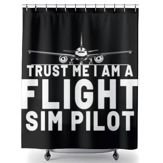 Pilot Aviation Airplane Airline Flight Sim Pilot Shower Curtains