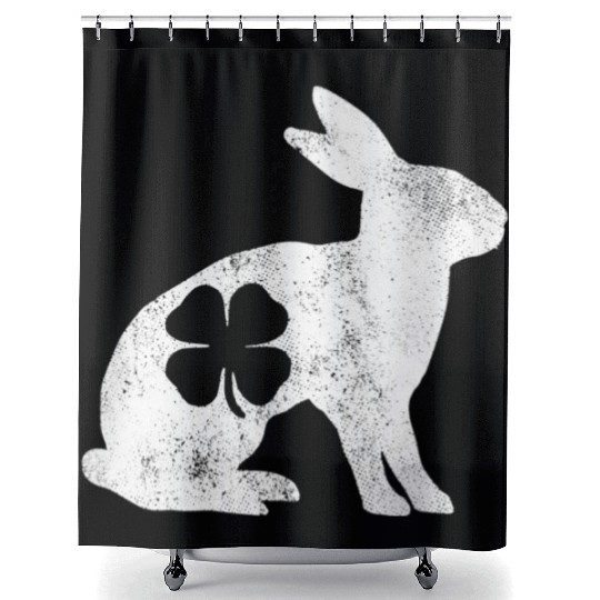St Patrick's Day Rabbit Bunny Irish Green Shamrock Shower Curtains