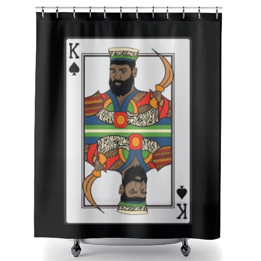 King Spades African American Card Halloween Shower Curtains