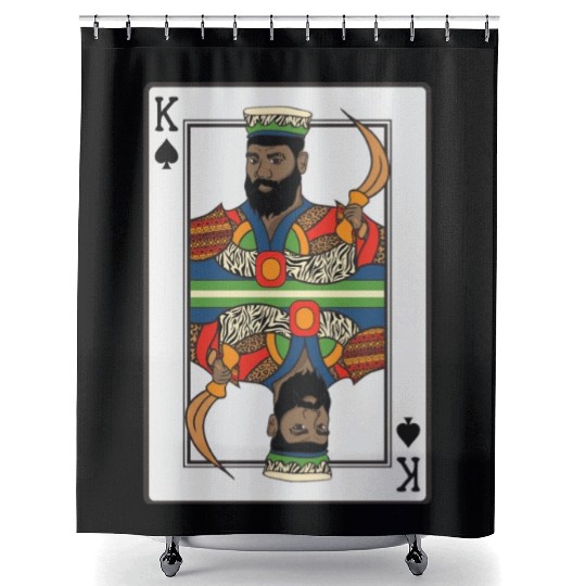 King Spades African American Card Halloween Shower Curtains