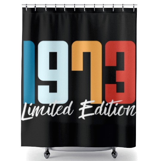 50 Years Vintage 1973 Retro 50th Birthday Shower Curtains