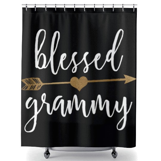 Cute Gold Arrow Blessed Grammy Grandma Shower Curtains